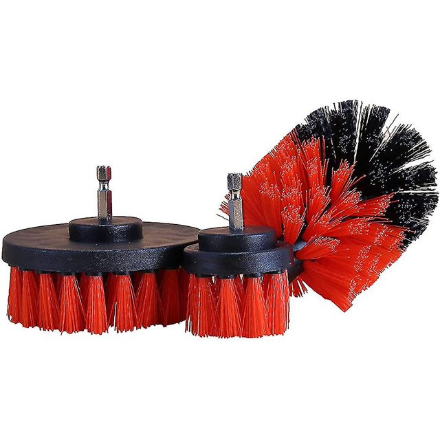 Kit de 3 cepillos para taladro eléctrico. Cepillo de nailon redondo de plástico. Taladro limpiador eléctrico
