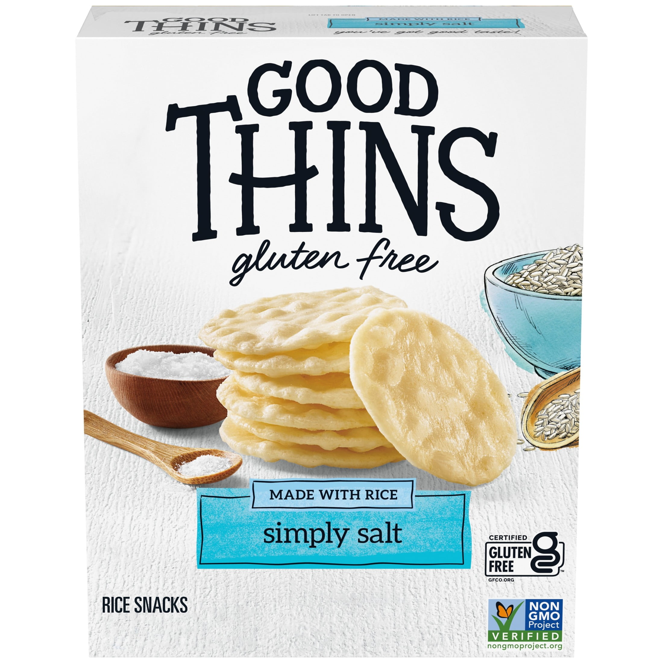 (3 pack) GOOD THINS Simply Salt Rice Snacks Gluten Free Crackers, Snack Crackers, 3.5 oz