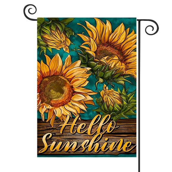 DMERBYL Spring Summer Sunflower Garden Flag 12x18 Vertical Double Sided Hello Sunshine Floral Farmhouse Holiday Outside Decorations Burlap Yard Flag