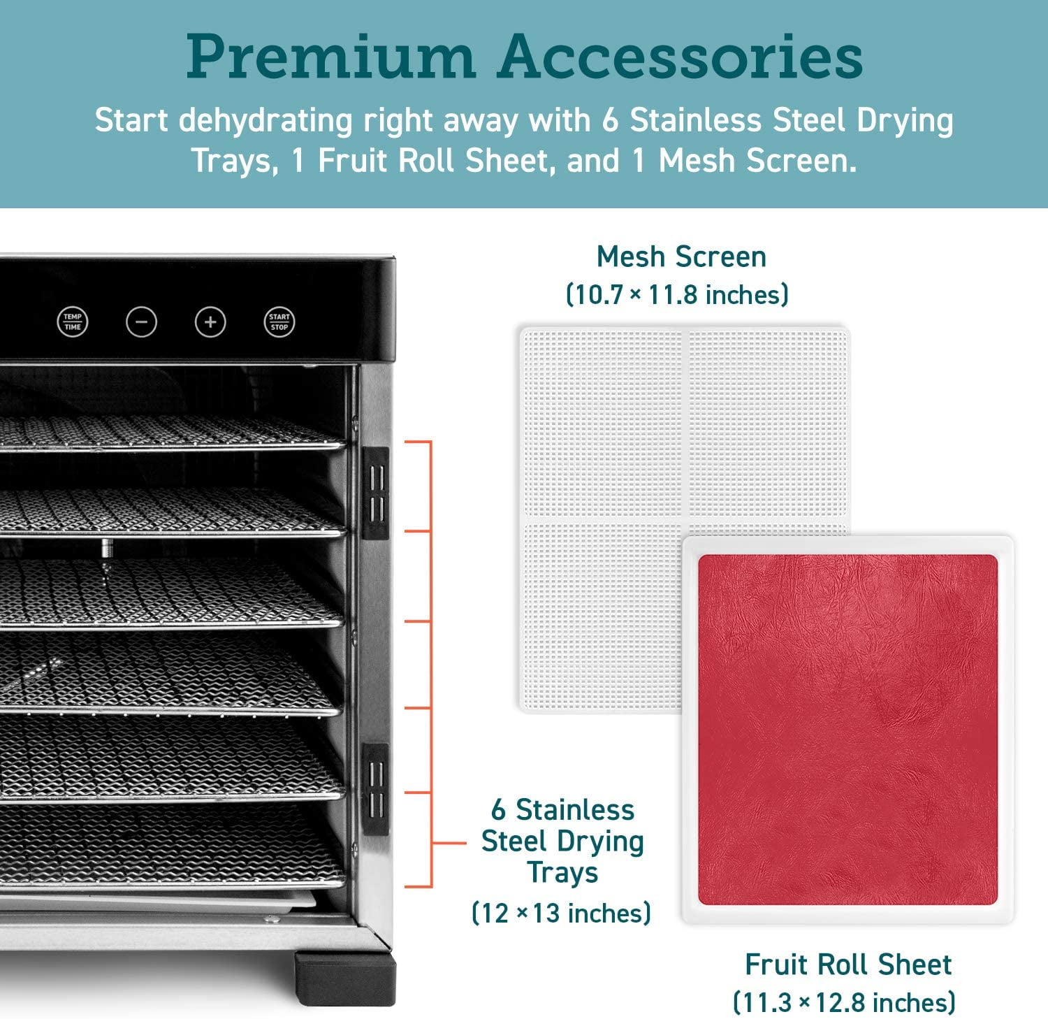 Food Dehydrator Accessories, Compatible with CFD Fruit Roll Sheets (2 Pack)