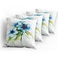 thumbnail image 5 of Ambesonne Summer Throw Pillow Cover 4 Pack, Nature Painting, 18", Teal Green White, 5 of 7