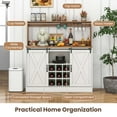thumbnail image 6 of Costway 47.5" Farmhouse Coffee Bar Cabinet with Charging Station Glass Cup Holders Hutch, 6 of 10