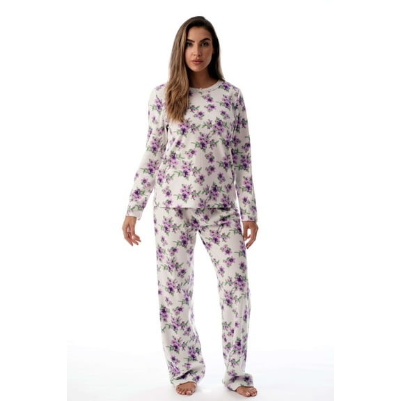 Just Love Thermal Fleece Pajamas for Women (Antique Floral, Small)
