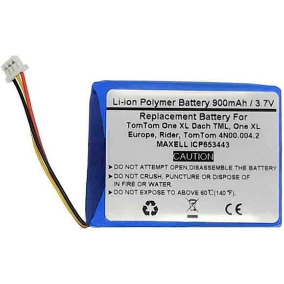 3.7V/900mAh Replacement y for Tomtom One XL Dach TML, One XL Europe, Rider, F650010252, F709070710, Tomtom