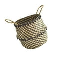 thumbnail image 5 of (Clearance) BNNG Woven Seagrass Baskets Belly Basket Folding Boho Natural Plant Pot with Handles Round Decorative Wicker Large Indoor Planter for Home Outdoor Tree Planters Decor, 5 of 5