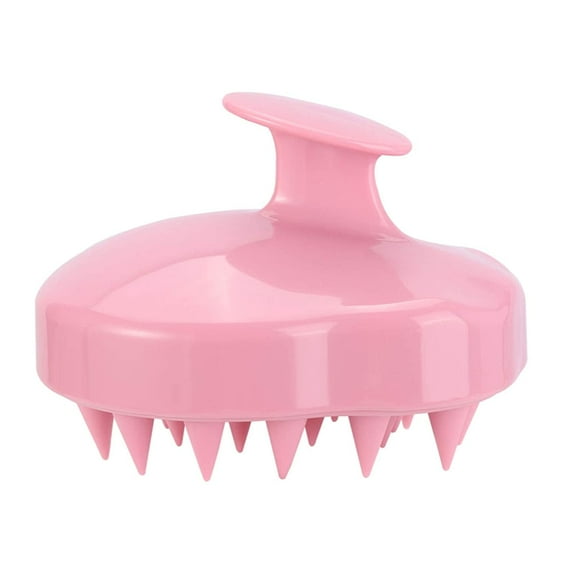 Hair Shampoo Brush Scalp Massager Silicone Scalp Scrubber Scalp Brush Hair Wash Tool for All Hair Types - Pink