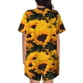 thumbnail image 3 of Picia Flower Bush Sunflower Pajamas Sets for Women Soft Short-Sleeved Pjs with Lounge Shorts Two Piece Sleepwear-Medium, 3 of 9