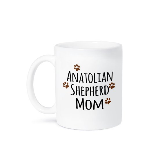 3dRose, Anatolian Shepherd Dog Mom by breed - muddy brown paw prints - doggy mama love - doggie lovers, 15oz Mug