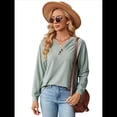thumbnail image 1 of Blusas de Larga con Cuello en V para Mujer, Blusas Casuales Tipo Jersey, Blusas Holgadas y Elegantes, Blusas Tipo Túnica para Otoño. Verde Oscuro XXL, 1 of 10