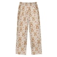 thumbnail image 2 of Wobogo Brown Heart Teddy Bear Long Pajama Pants Bottoms Soft Sleepwear with Pockets, 2 of 9