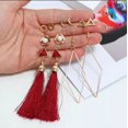 thumbnail image 5 of Set De Aretes 6 Pares Dorados Borlas Piedras Pendientes, 5 of 5