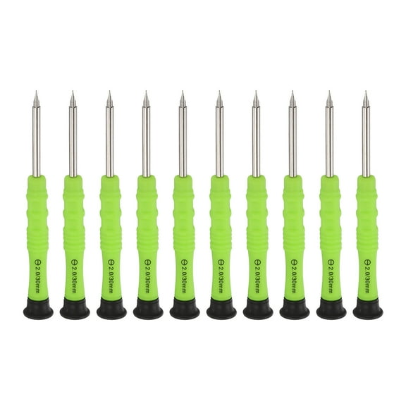 10pcs SL2.0 Mini Slotted Screwdriver 3mm Magnetic Flat Head 87mm Length for Small Appliances Repairs, White