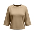 thumbnail image 6 of Posijego Womens 3/4 Sleeve Shirts Athletic Workout T-Shirts Backless Summer Casual Running Yoga Active Tees for Women, 6 of 9