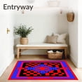 thumbnail image 3 of ODIKA 5'x7' Machine Washable Non-Slip Area Rug, Checkerboard Motif with Vibrant Scarlet and Black Contrast High Traffic Rug, Red, 615442, 3 of 7