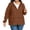 #232Brown, variant on Hooded Rain Jacket For Women Zip Up Long Sleeve Lightweight Windbreaker Running Jacket Outerwear With Pockets