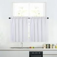 thumbnail image 3 of Haperlare 30"Wx30"L White Kitchen Curtains Waffle Waterproof Cafe Curtains Light Filtering Half Window Treatment Set Short Curtains, 2 Panels, 3 of 6