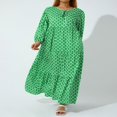 thumbnail image 4 of PENGXIANG Robe Maxi à Manches Courtes Bouffantes Col en V Été Boho Imprimé Floral Robe Smockée Évasée Violet Foncé TTG, 4 of 8