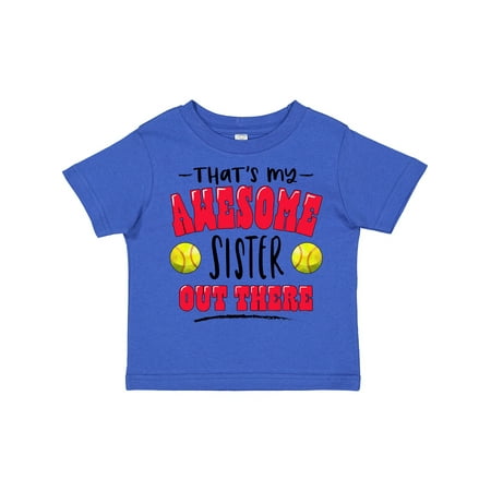 

Inktastic That s My Awesome Sister out There with Softballs Gift Toddler Boy or Toddler Girl T-Shirt