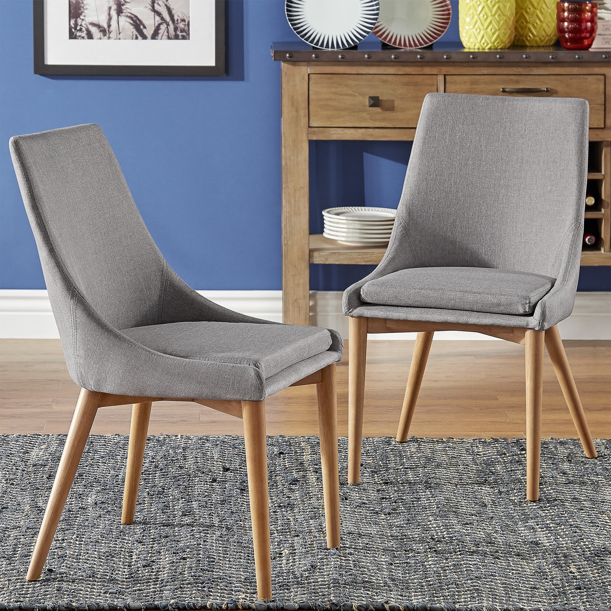 Weston Home Chelsea Lane Dining Chair, Set of 2, Light Grey