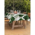 thumbnail image 2 of Outdoor Tablecloth with Umbrella Hole and Zipper, Dark Green Geometric Moroccan Rectangle Table Cloth 52x70 Inch Waterproof Tablecloth, Abstract Art Ombre Modern Picnic Table Cover for Patio Camping, 2 of 7