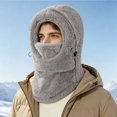 thumbnail image 2 of Ski Mask Balaclava for Women Men, Winter Full Face Mask Hooded Scarf for Cold Weather, Warm Fleece Head Cover Neck Warmer QURATI, 2 of 5
