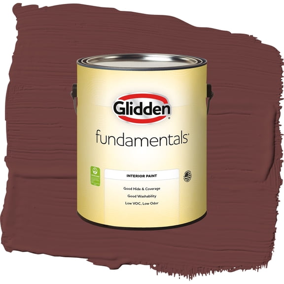 Glidden Fundamentals Burgundy Wine Flat Interior Paint and Primer, 1 Gallon