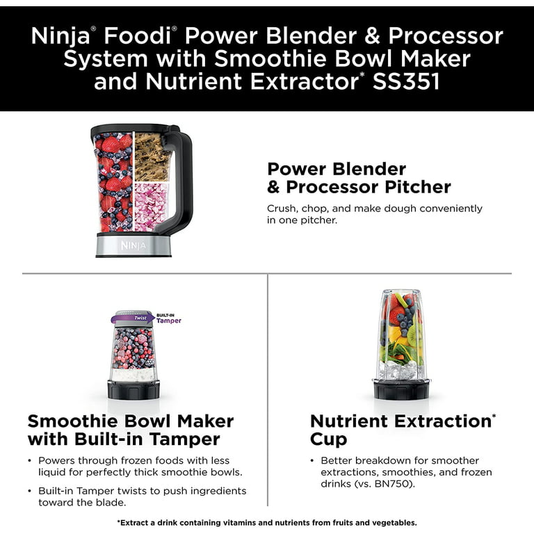 Restored Ninja CO351B SS351 Foodi Power Pitcher System 4in1 Single