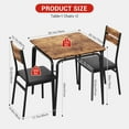 thumbnail image 4 of Yeshouse Small Kitchen Table and 2 Chairs, Compact 3-Piece Dining Set, 4 of 6