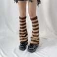 thumbnail image 6 of Gureui Women's Fashion Knitted Leg Warmers, Casual Stripe Pattern Shining Star Decor Elastic Loose Fit Leg Cover Simple Style Protector Stretch Socks, 6 of 8