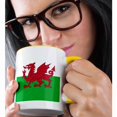 thumbnail image 2 of 3dRose, Flag of Wales - Welsh red dragon on white and green - Y Ddraig Goch UK United Kingdom Great Britain, 15oz Two-Tone Yellow Mug, 2 of 7