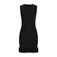 thumbnail image 3 of ibuvkizy Summer Dresses for Women Plus Size,Women's Sexy Slimming Sleeveless A-line Ruffled Knit Dress Round Neck Knee Length Dress,Holiday Party Beach Dress,Gifts for Women, 3 of 5