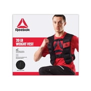 Reebok Delta 20 lb Adjustable Weighted Vest, Black, Unisex