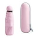 thumbnail image 4 of Paraguas de viaje para hombres y mujeres, paraguas para el sol y la lluvia, miniparaguas, sombrilla, rosa con estuche, 4 of 9