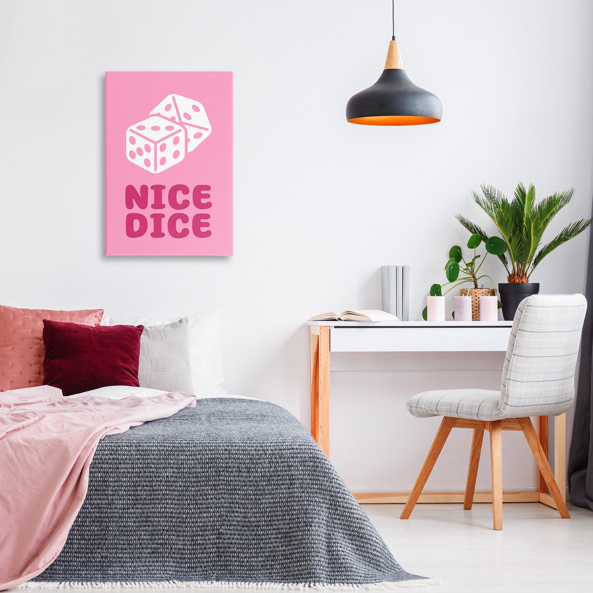 Stupell Industries Nice Dice Phrase Entertainment Painting Wrapped Canvas Art Print Wall Art, 20 x 30