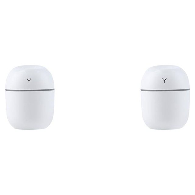 Bewildely Mini humidificador, ambientador, difusor de Aroma, lámpara de noche de aceite de oficina, funcionamiento Simple luminoso, decoración Blanco 2Conjunto