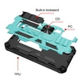 thumbnail image 4 of For Cricket Debut Smart Case Kickstand Phone Cover Full Protection Armor Shockproof Rugged Case with Free 9H Tempered Glass Screen Protector - Teal, 4 of 5