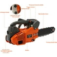 thumbnail image 4 of 25.4CC 2 Stroke Gas Powered Chainsaws, 11.8Inch Gas Chainsaw Top Handle Chainsaw Cordless Petrol Gasoline Chain Saw, W/Safety Lock&Automatic Return Switch for Wood Pruning, Tree Stump Trimming, 4 of 9
