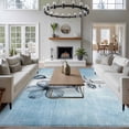 thumbnail image 3 of 5'x8' Area Rugs, Blue Flower Indoor Outdoor Area Rug for Living Room Bedroom, Retro Gradient Texture Painting Plant Leaf Washable Bathroom Rugs Kitchen Floor Carpet Mats Home Decor Aesthetic, 3 of 8