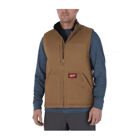 Milwaukee Tool HEAVY DUTY SHERPA-LINED VEST - BROWN 2X
