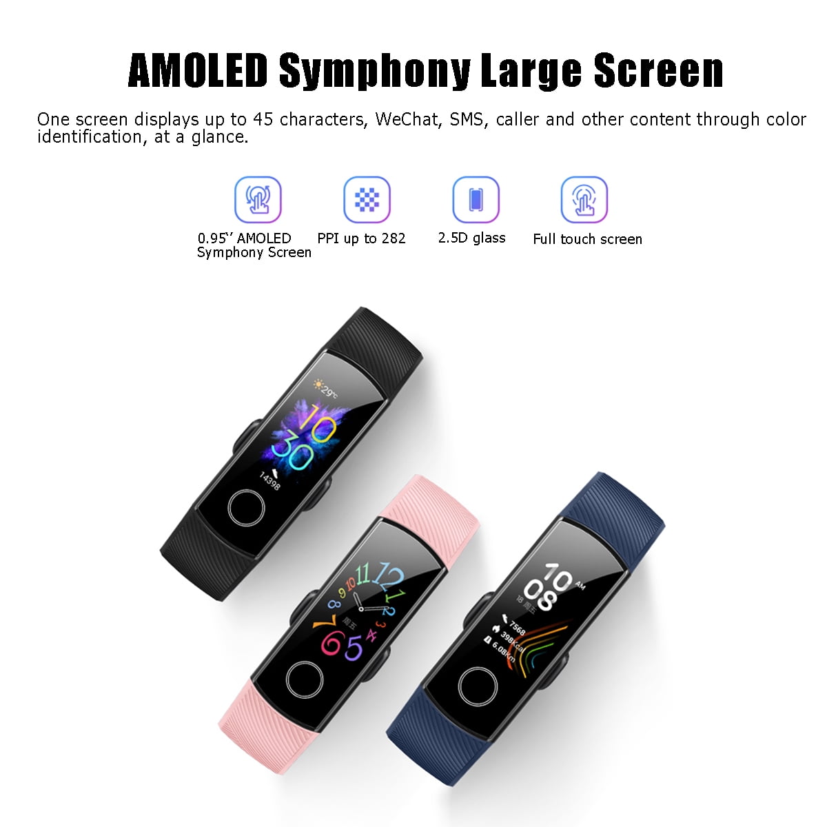 Honor Band Smart Watch BT Huawei TruSleep Tracking Phone Locate Heart  Rate Monitoring Multiple Sports Modes Wristwatch Sports Fitness Tracker