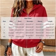 thumbnail image 7 of Women's Zip Up Hoodie Jacket Striped Sleeve Long Sleeve Casual Loose Fit Sweatshirt Coat Y2K Streetwear Spring Fall Outwear with Pocket Red, 7 of 7
