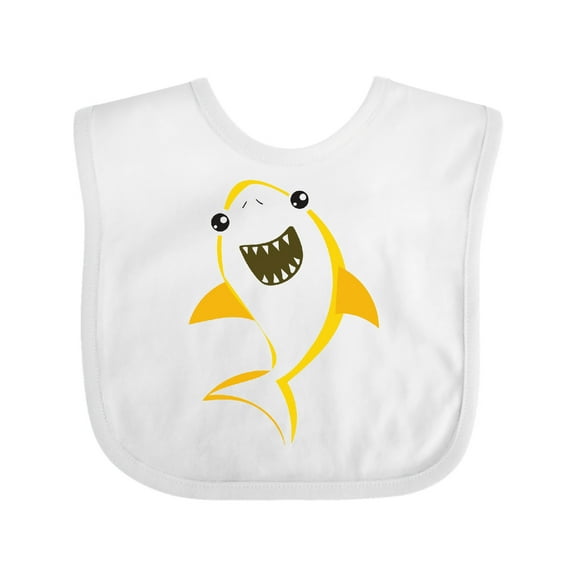 Inktastic Cute Shark, Little Shark, Yellow Shark, Sea Animal Boys or Girls Baby Bib