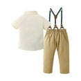 thumbnail image 2 of WESIDOM Baby Boys Toddler Clothes Gentleman Suit Short Sleeve Shirt Top Pant Suspender Trousers 1-5T, 2 of 11