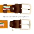 thumbnail image 3 of Romeo Gigli C855/35S Brown Leather Adjustable Mens Belt, 3 of 5