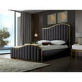 thumbnail image 2 of Pemberly Row Contemporary Solid Wood and Velvet King Bed in Gray, 2 of 5