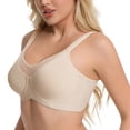 thumbnail image 6 of Jelly Bras for Women Supportive Bras Balconette Bra Posture Bras Plus Size Bras Push Up Bra Sleep Bra Comfortable Bras T Shirt Bra Mesh V‑Neck Sheer Mesh Top Bra Adjustable Thin Straps Beige, 6 of 9