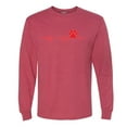 thumbnail image 3 of Dog Heartbeat | Paw Print EKG Lifeline | Veterinarian Vet Tech Dog Lover Mens Long Sleeve Shirt, Vintage Heather Red, XX-Large, 3 of 5