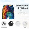 thumbnail image 3 of Balery Colorful Parrot Jungle Dream Bañador para hombre, shorts de playa de secado rápido con entrepierna y forro de compresión-Small, 3 of 6
