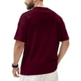 thumbnail image 3 of Kixjoy Red Tee Shirt Men 100% Cotton Crewneck Short Sleeve Tshirt Casual Basic Baggy Sport Tee Soft Lightweight Spring Mens Shirts, Wine S, 3 of 7