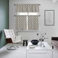 thumbnail image 4 of Beige Gray Dandelion Kitchen Curtains Sets for Windows 36 Inch Length, Farmhouse Botanical Blossom Rod Pocket Window Treatments Tier Curtains and Valances Set for Bedroom/Bathroom, 4 of 8
